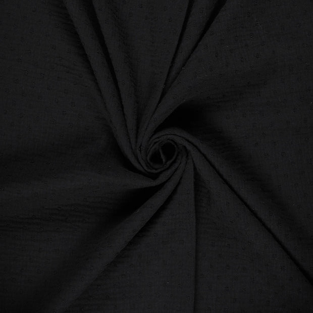 Musselin fabrik Schwarz dobby 