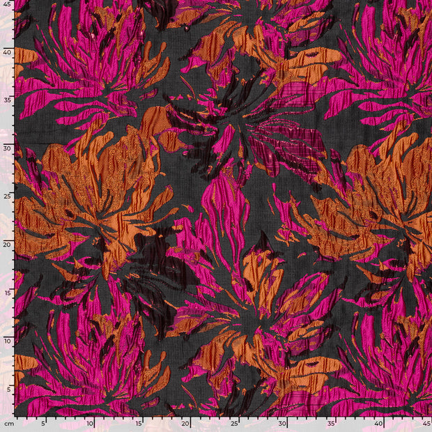Jacquard stof Bloemen Fuchsia