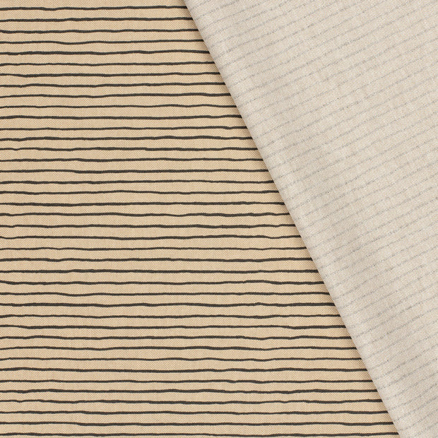 Linen Look fabric Stripes printed 