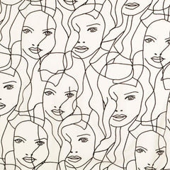 Viscose Poplin printed People White