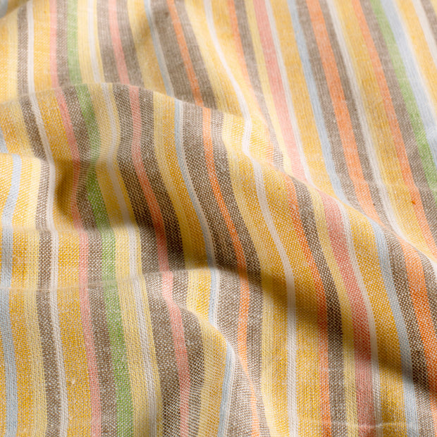 Linen fabric Stripes Yellow