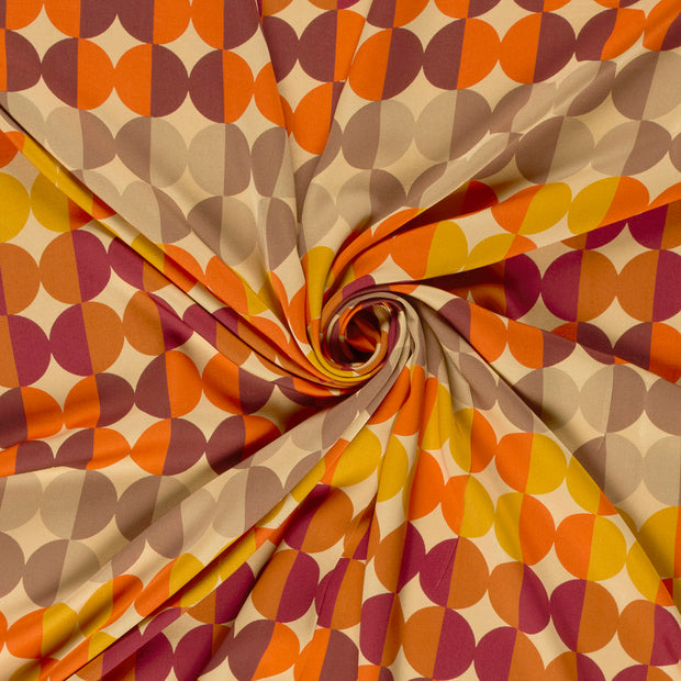Viscose Satin fabric Camel digital printed 