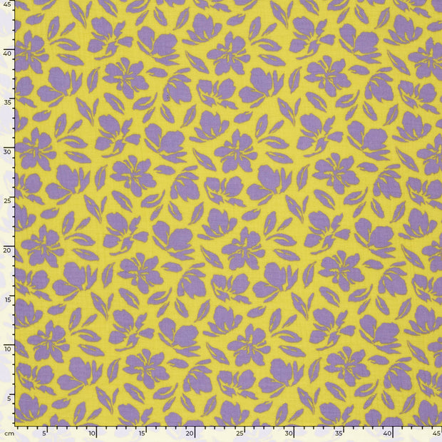 Muslin fabric Flowers Yellow