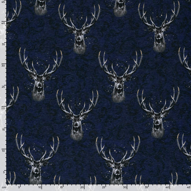 Jogging fabric Deer Navy