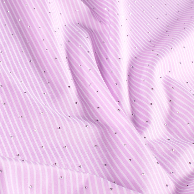 Woven Polyester fabric Stripes Light Pink