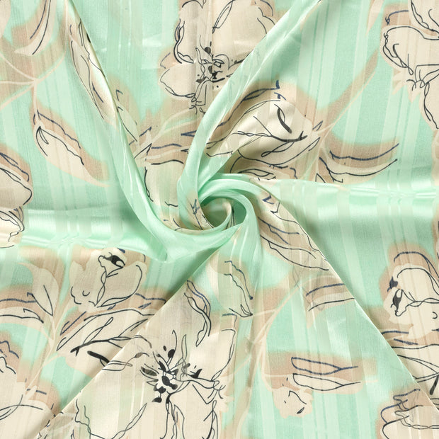Chiffon fabrik Mint bedruckt 