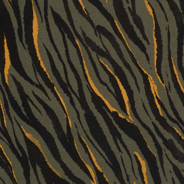 Viscose Jersey fabric Tigers Khaki Green