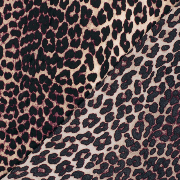Satin Velvet fabric Leopards printed 