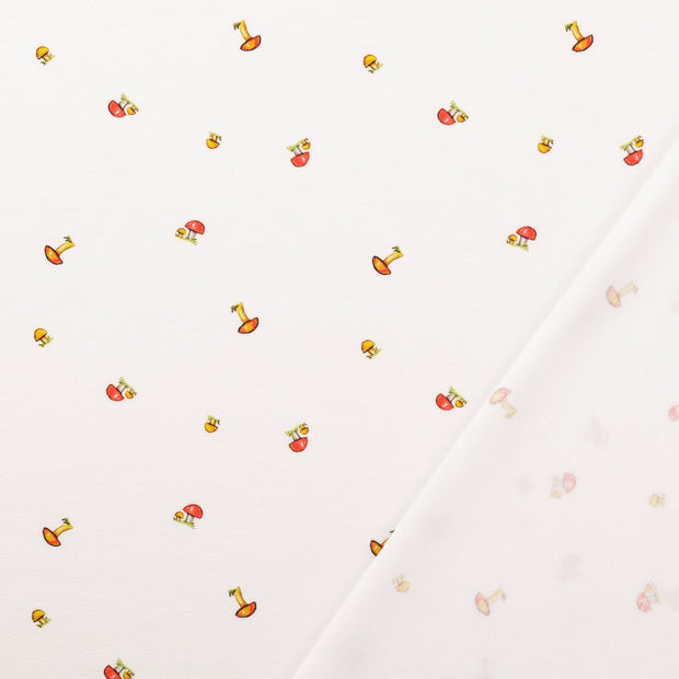Jersey fabric White digital printed 