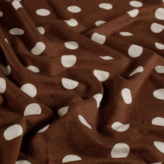 Viscose Vortex Jersey imprimé pois Marron