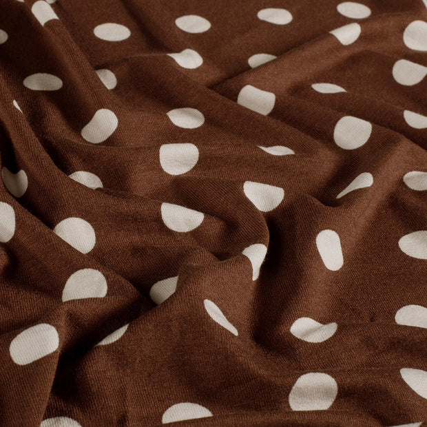Viscose Vortex Jersey fabric Dots Brown