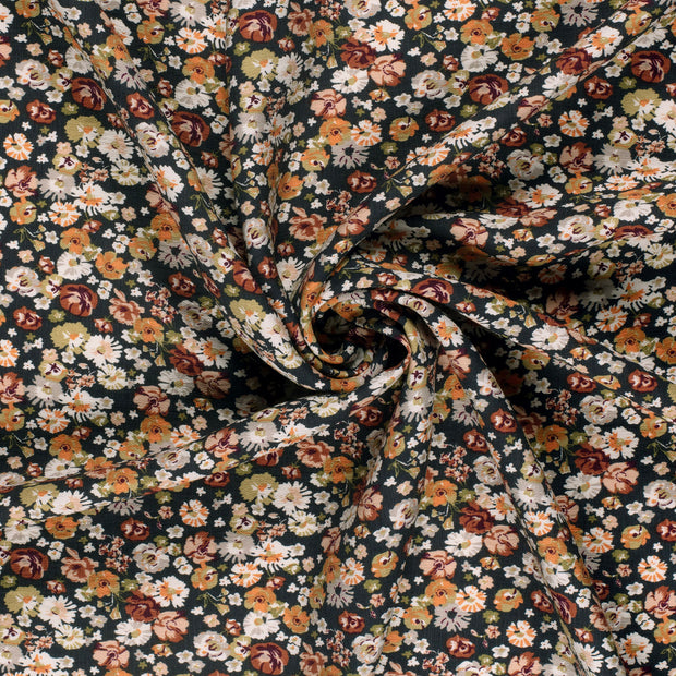 Viscose Nylon Ottoman fabric Dark Grey printed 