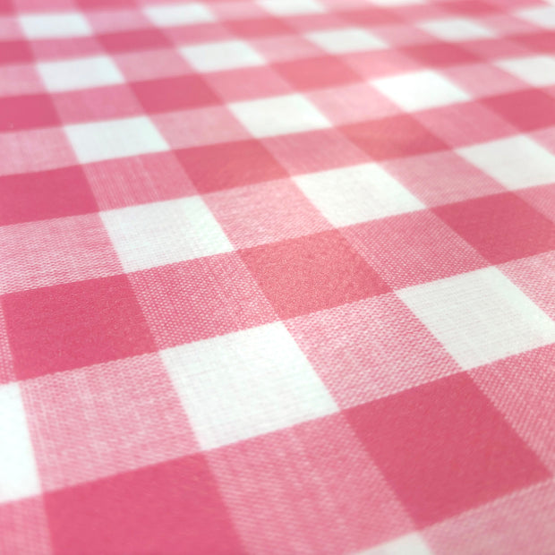 Coated Tablecloth fabric Checks Fuchsia