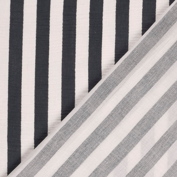 Muslin fabric Stripes printed 