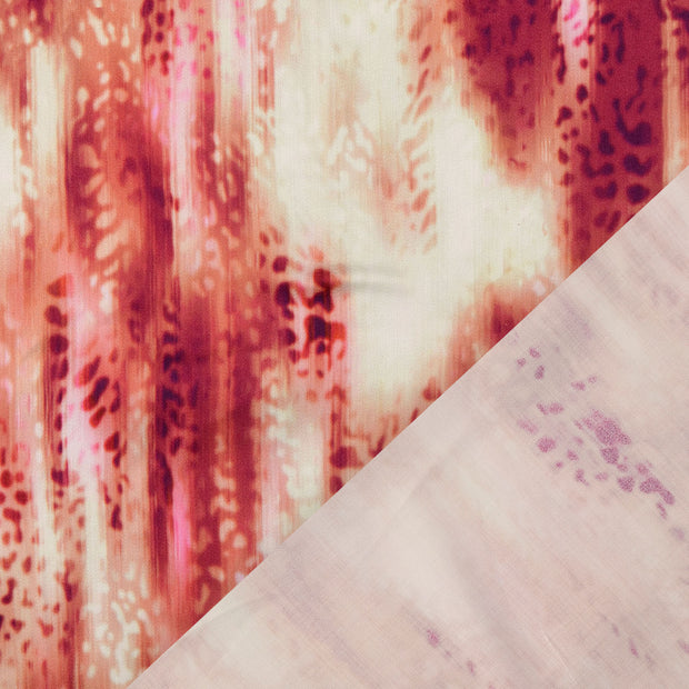 Viscose Satin tissu Bordeaux imprimé numérique 