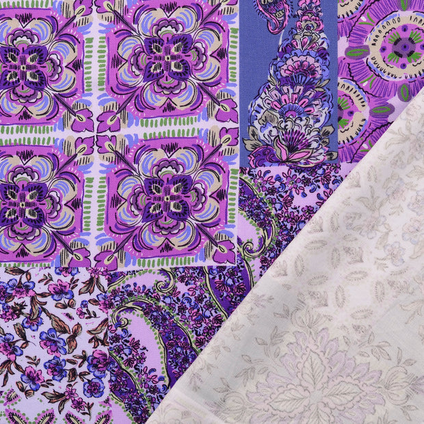 Viscose Twill fabric Lila digital printed 