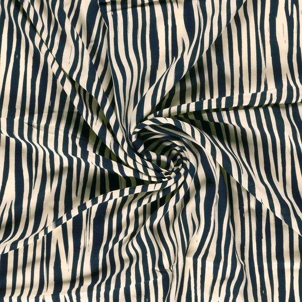 Bamboo Poplin fabric Navy printed 