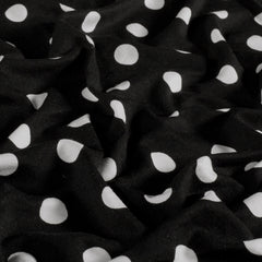 Viscose Vortex Jersey imprimé pois Noir