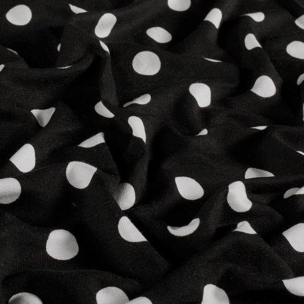 Viscose Vortex Jersey fabric Dots Black