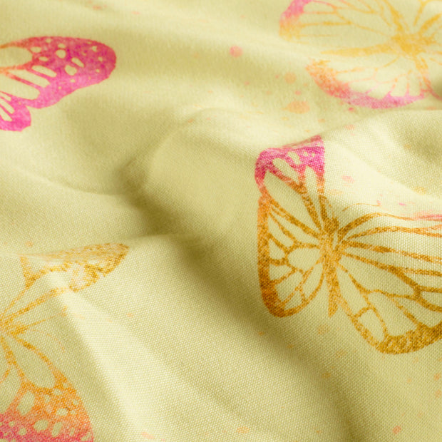 Jogging fabric Butterflies Light Yellow