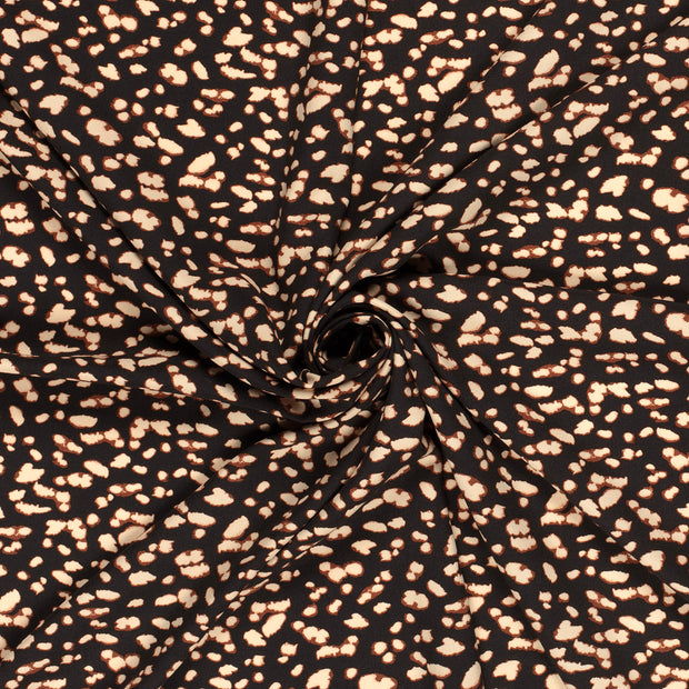 Popeline de Viscose tissu Noir imprimé 