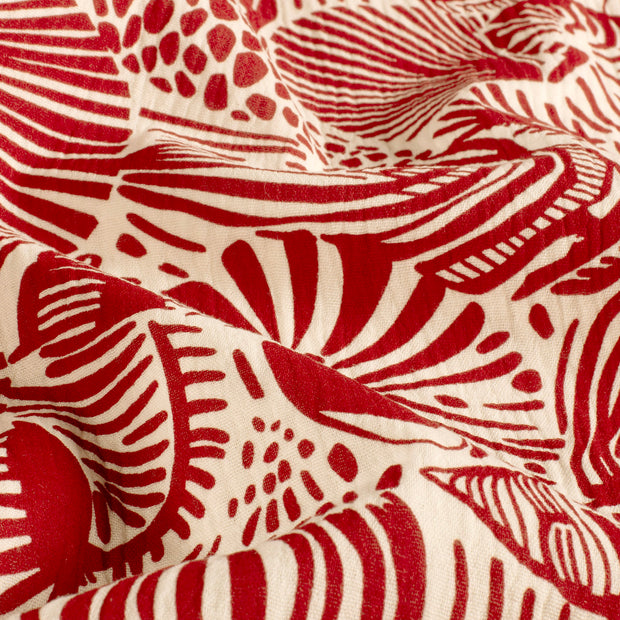 Muselina tela Abstracto Rojo