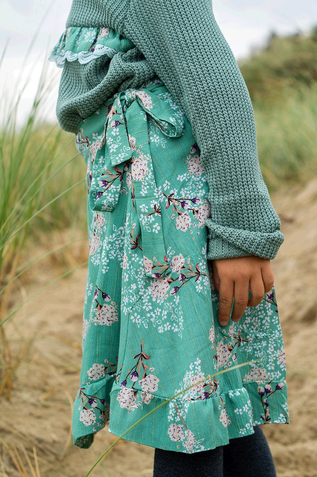 Heavy Knit fabric Cable Dark Mint