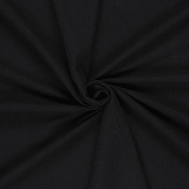 Flannel fabric Black brushed 