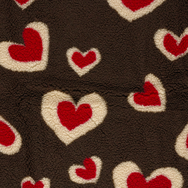 Sherpa Fleece fabric Dark Brown matte 