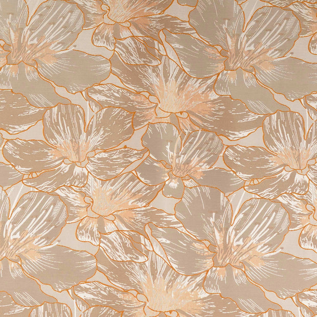 Jacquard fabric Flowers Beige