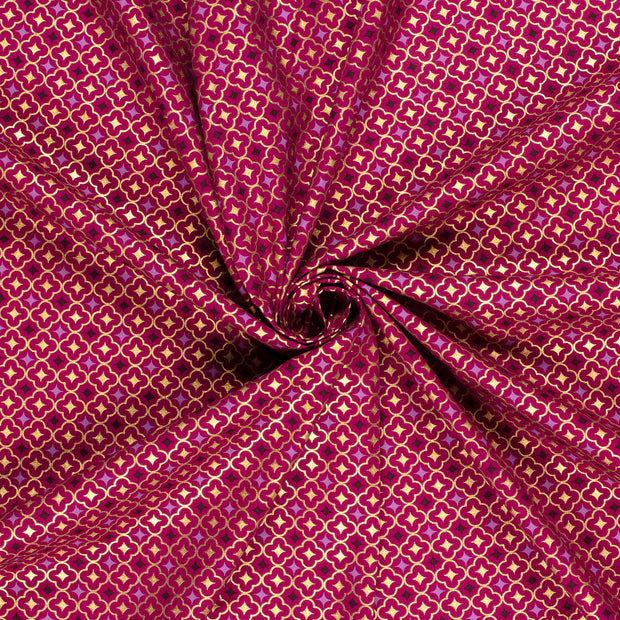 Baumwolle Popeline fabrik Magenta bedruckt und foliendruck 