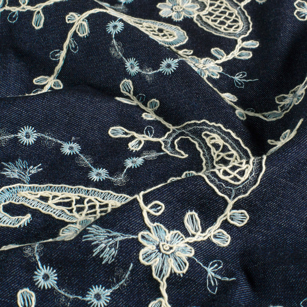 Denim fabric Paisley 