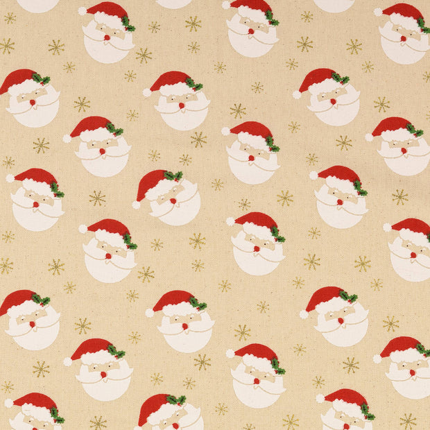 Canvas fabric Christmas Off White