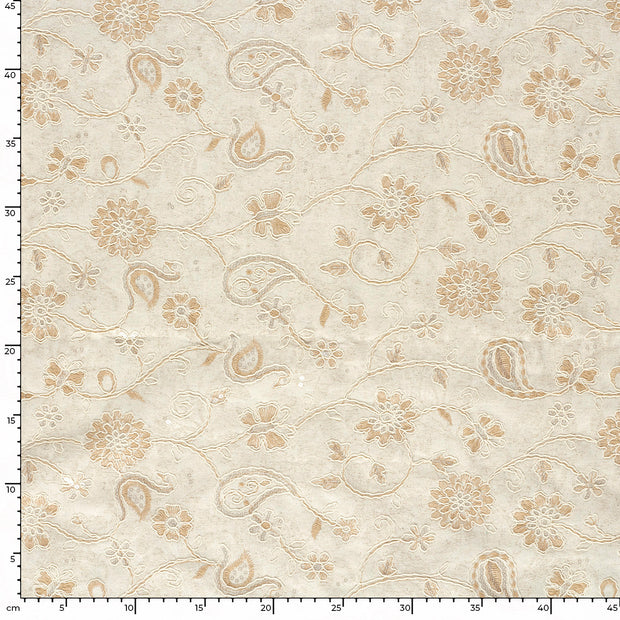 Jacquard fabric Flowers Beige