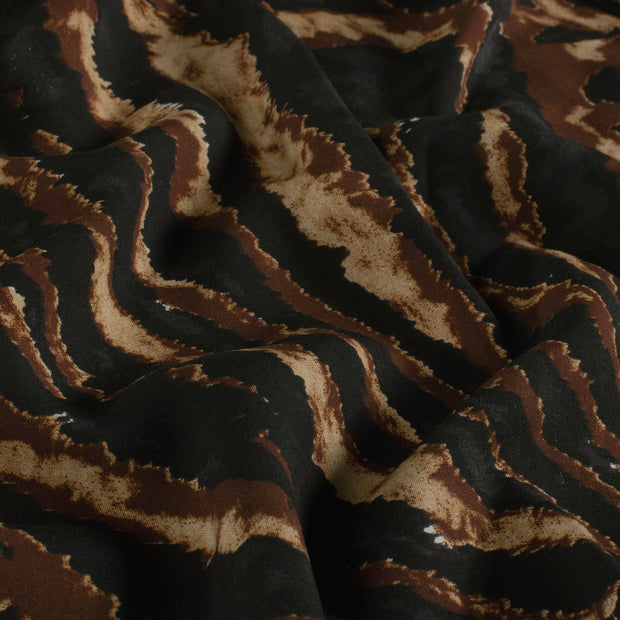 Viscose Poplin fabric Abstract Black