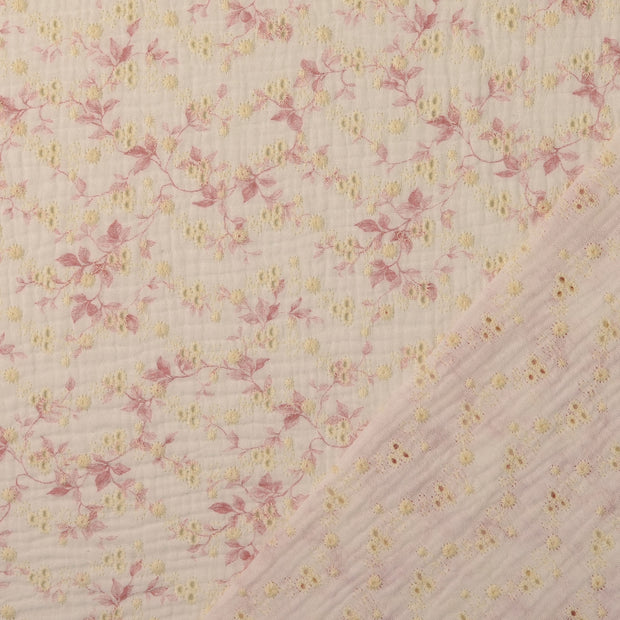Cotton Poplin fabric embroidered 
