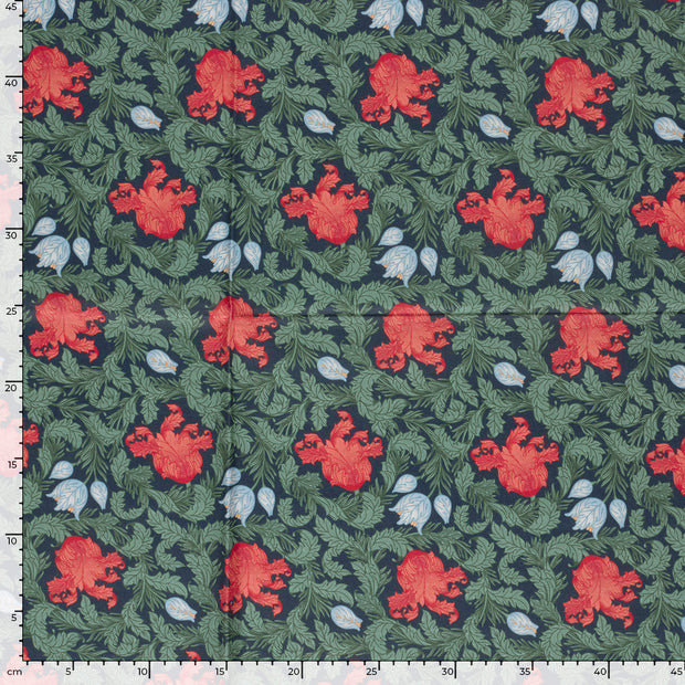 Panama stof Bloemen Marine