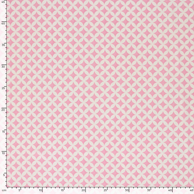 Viskose fabrik Geometrisch Rosa