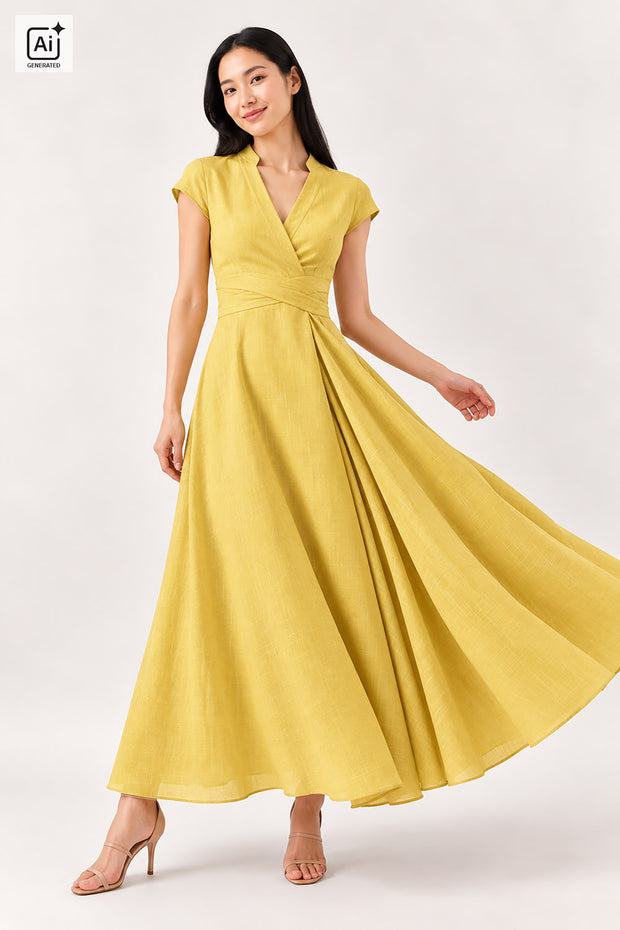 Woven Polyester tela Unicolor Amarillo claro