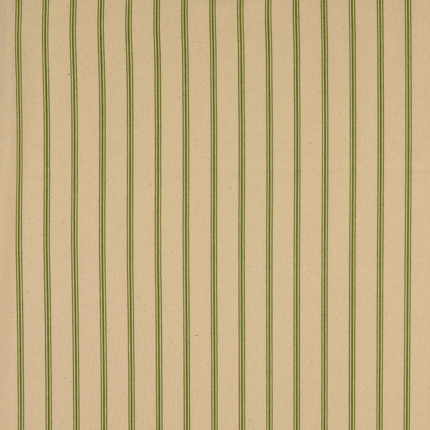 Cretonne tissu rayures Pomme verte