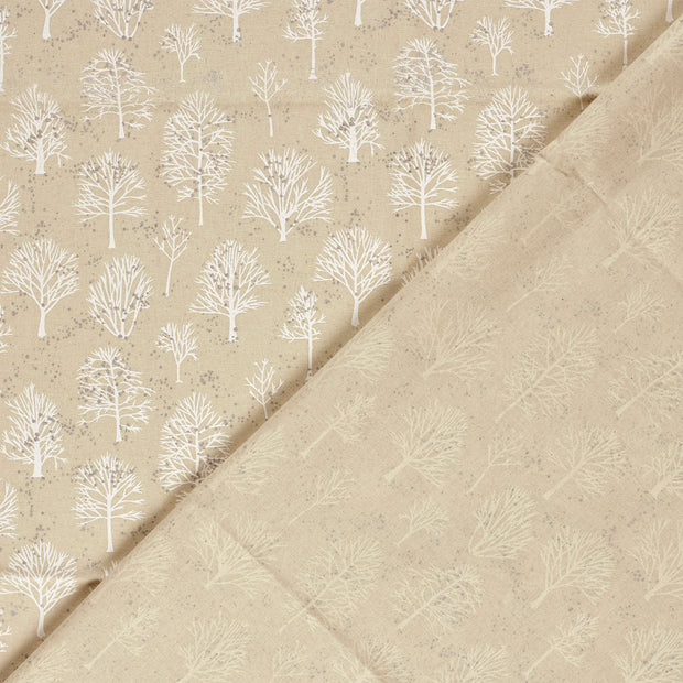 Algodón Popelina tela Navidad estampado con brillantina 