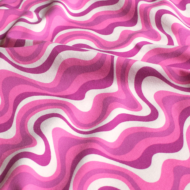 Cotton Jersey fabric Abstract Pink
