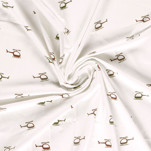 Jersey fabric Off White printed 