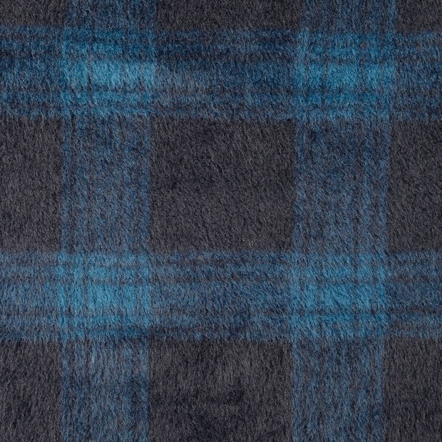 Mantel Wool Touch fabric Checks Navy