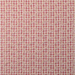 Lace embroidered Checks Red