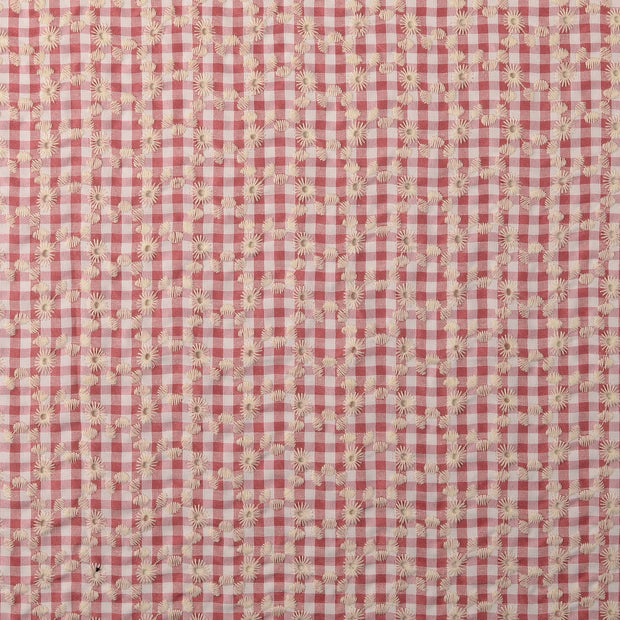 Lace fabric Checks Red