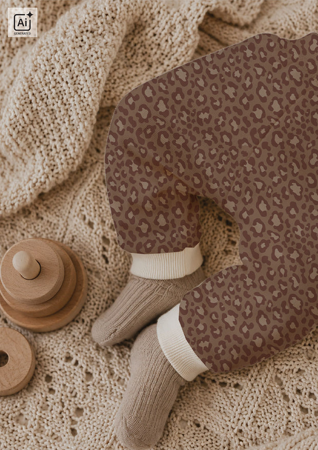 Jersey fabric Leopards Camel