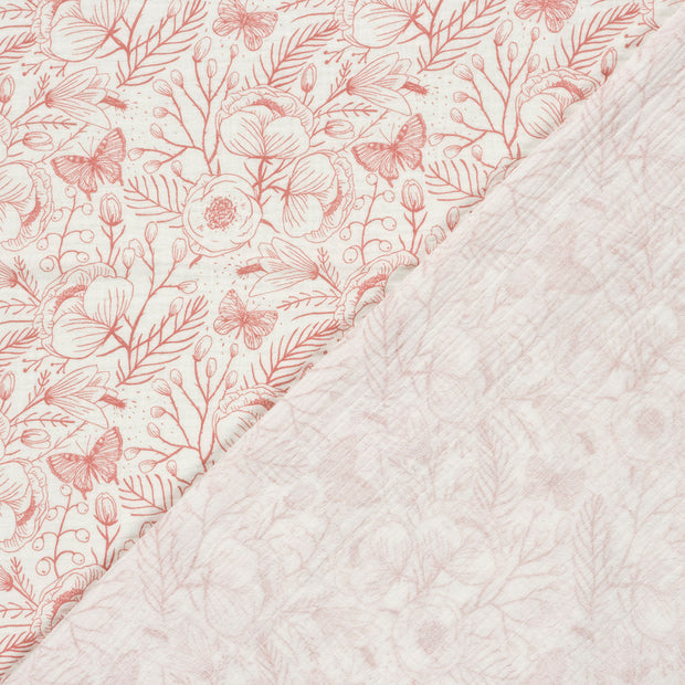 Muslin fabric Flowers printed 