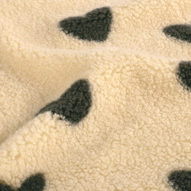 Sherpa Fleece fabrik Herzen Beige