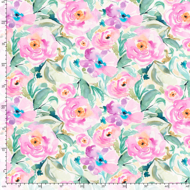 Baumwolle Popeline fabrik Blumen Rosa